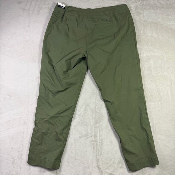 Slim-Sation Traveler Ponte Cropped Pants Olive Green Women’s Size 18W - Picture 2 of 9